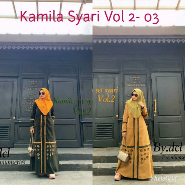 Kamila set syari vol.2 
(dress + khimar)