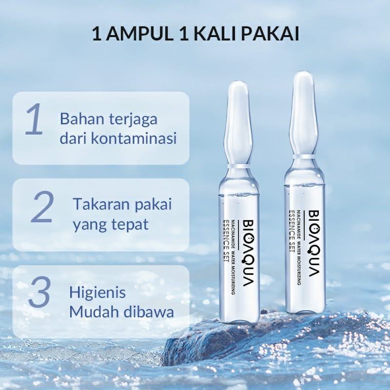 BPOM BIOAQUA Ampoule Serum 2ml x 7pcs Niacinamide Water Moisturizing Essence Set Brightening Serum Glowing Skin and Hydrating / Memutihkan dan Menyamarkan Flek / BS