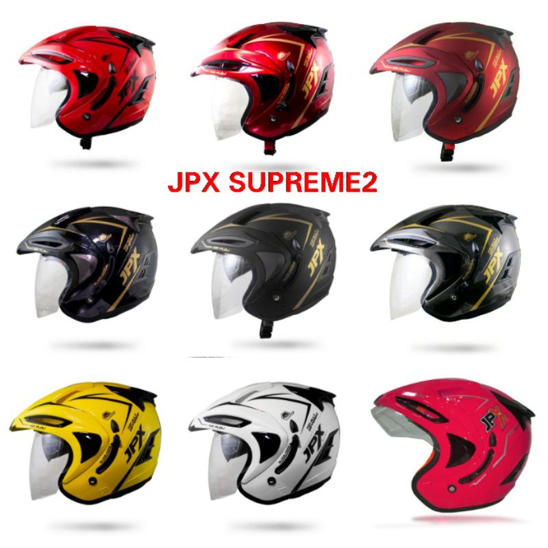 Helm JPX Supreme 2 Solid Polos Semua Warna Original | JPX Half Face Supreme 2 Double Visor | JPX Sup
