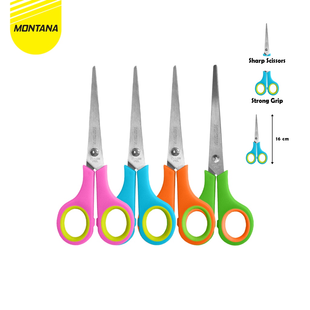 

MONTANA Scissors Gunting Stainless Steel 16 Cm Kuat Tajam Anti Karat STW-560/Retail