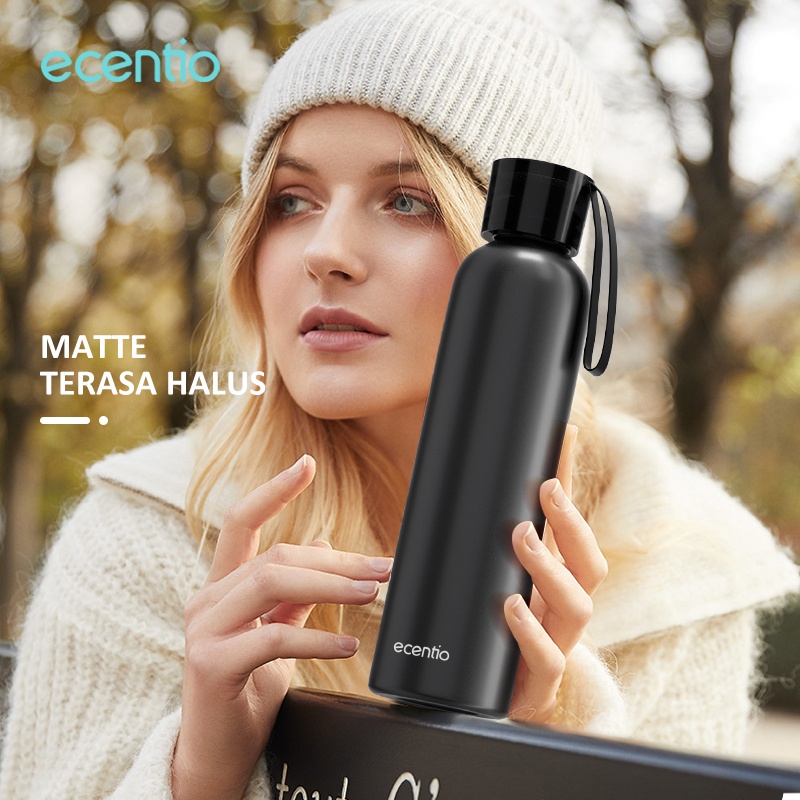 ecentio botol minum tumbler minum botol air aluminum portabel bottle anti tumpah bpa free sepeda