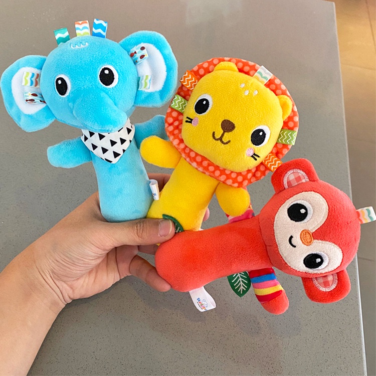 THREE FRIENDS RATTLE STICK | Mainan rattle stick tangan bayi | baby rattle teether