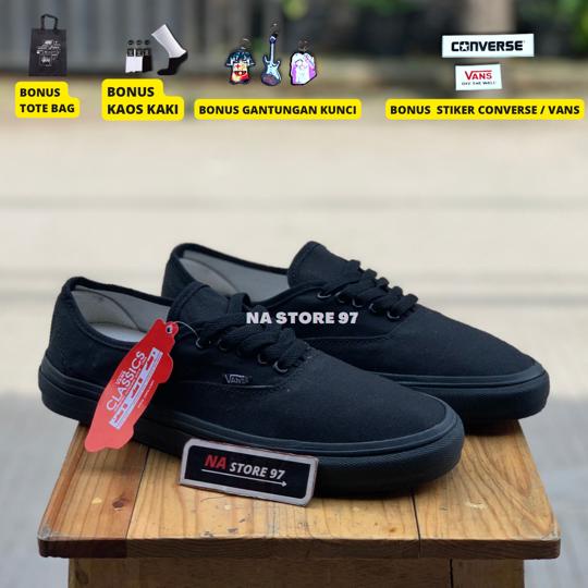 vans autentic full black premium quality grade original sneakers casual terbaru termurah terlaris