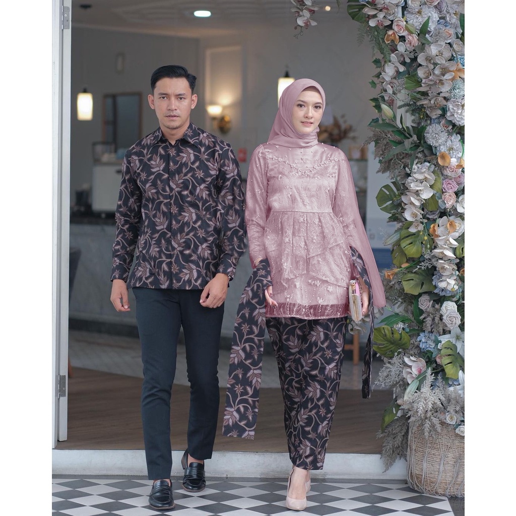 New Collection - SHOPASHOP SOLO Batik Couple Karenina Payet Tulle Mutiara Kombinasi Tutu Jaring - Baju Tunangan 2022 - Kebaya Wisuda - bridesmaid