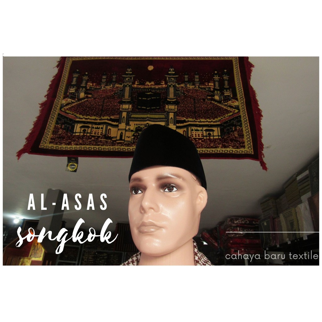 Songkok Al ASAS Kopiah AL ASAS Peci AL ASAS tinggi 9 cm terbaik termurah terlaris
