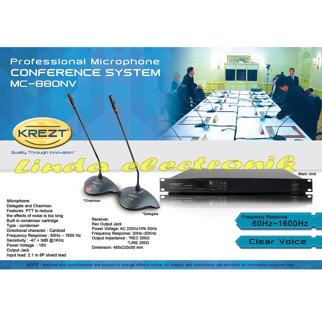 Mic system Conference meja rapa Kabel Krezt Mc 880nv ORYGINAL Krezt Mc880nv