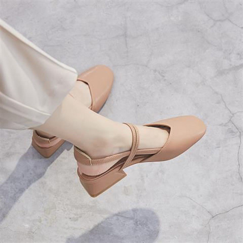 Sendal Perempuan Korean Style Nude Sandal Simple Santai Wanita Import Hak Platform SD-102