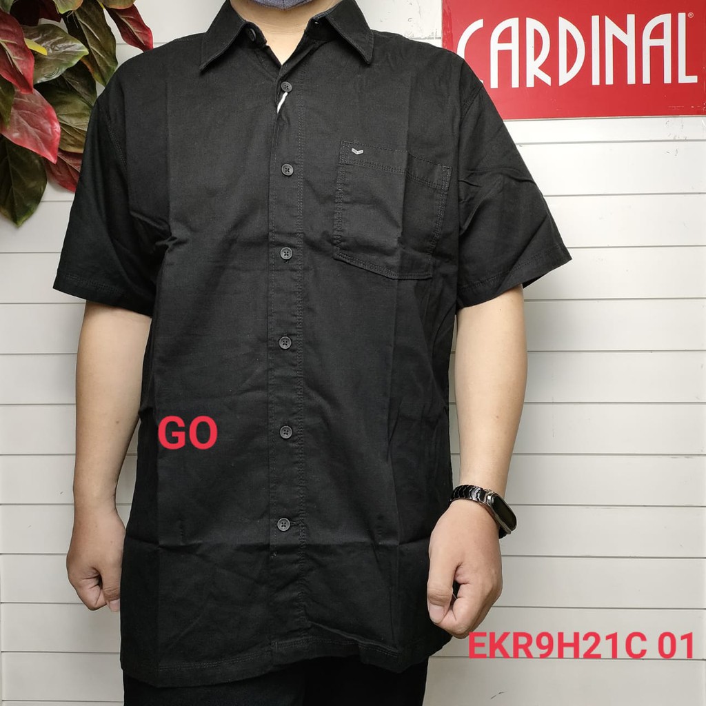 gof CRB CARDINAL KEMEJA BIG SIZE POLOS Pakaian Pria Hem Reguler Kemeja Jumbo Extra Mama Size Lengan Pendek