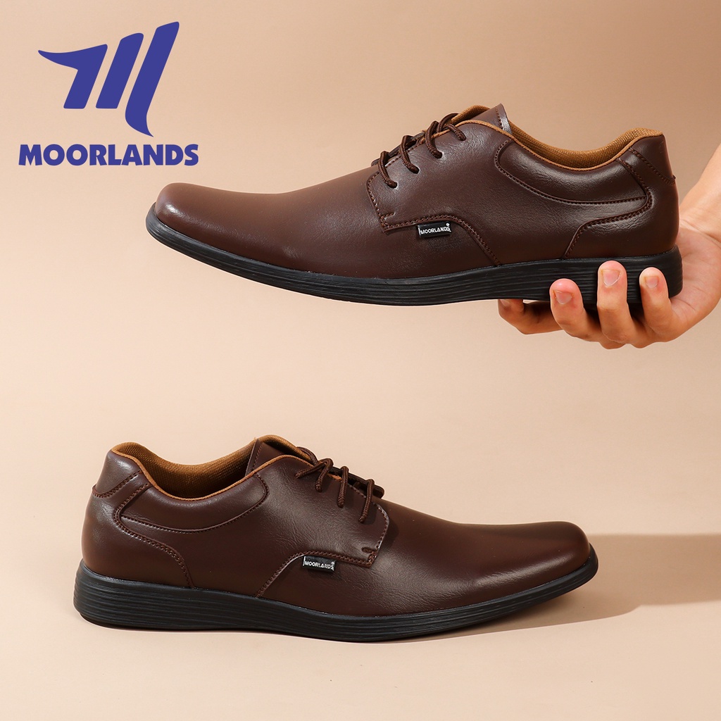 MOORLANDS Sepatu Pantopel Tali Hitam Pria Sepatu Pantopel Kulit Tali Sepatu Kerja Formal Pria