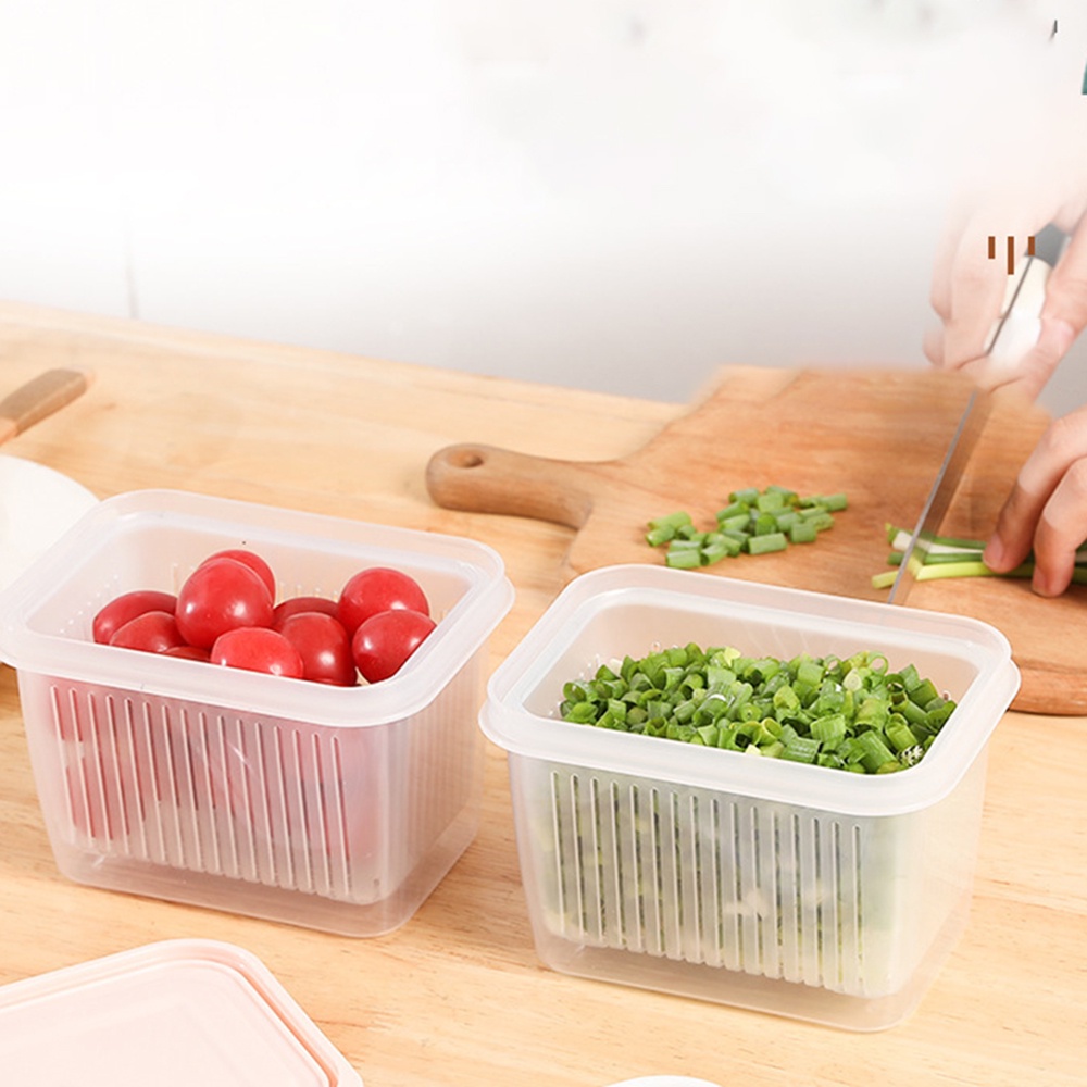 New Double-layer Fresh-keeping Drain Storage Box | Home Kitchen Vegetable and Fruit Basket