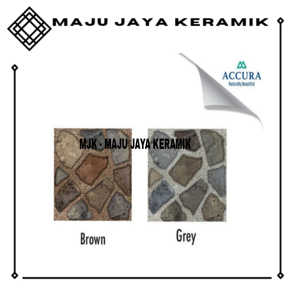 Keramik Lantai Teras 40x40 Kasar Timbul Batu Alam | Mulia