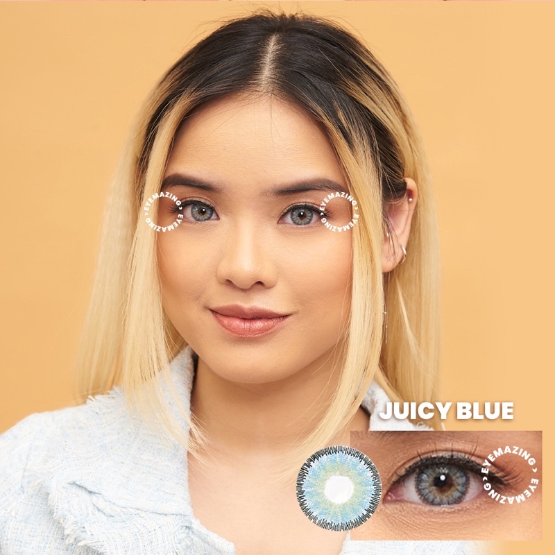 EYEMAZING Softlens - Juicy Blue / Biru Normal Minus Beda Minus