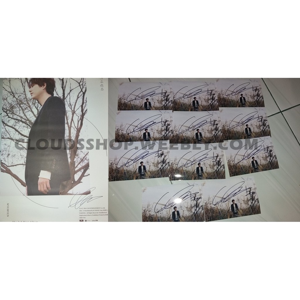 Kyuhyun Signed Poster + Photo WAITING STILL