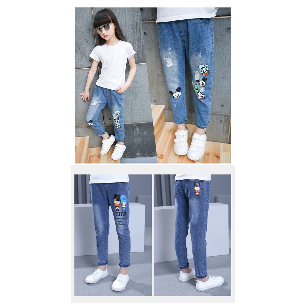 littlekiddoss KF1960 Celana Jeans Panjang Anak Perempuan 3-8Tahun Jeans Import Celana Levis Anak