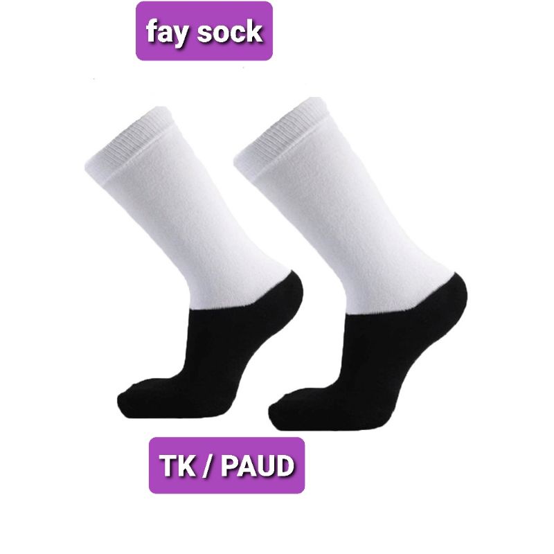 Koas  Kaki  Sekolah TK / Koas Kaki anak TK / Kaos Kaki Sekolah Hitam Putih