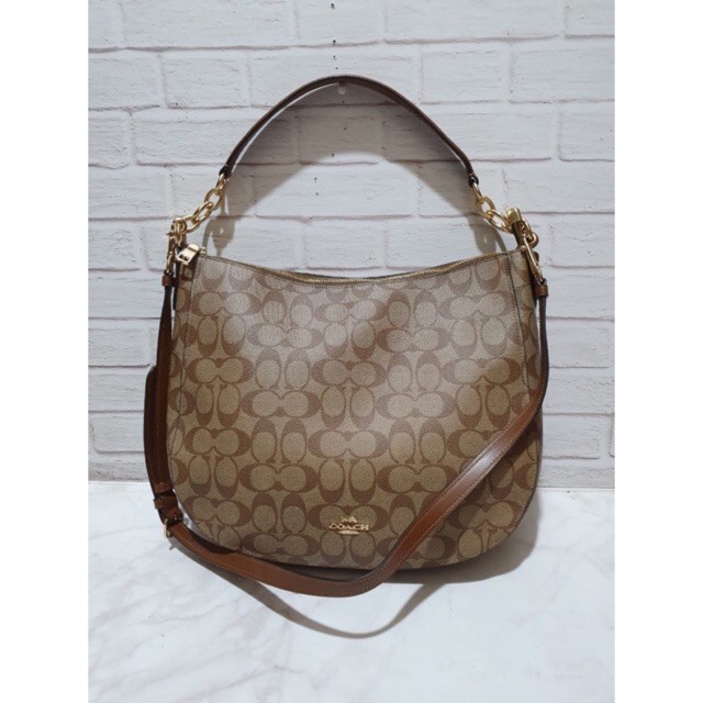Tas coach elle hobo signature sign saddle original authentic bag
