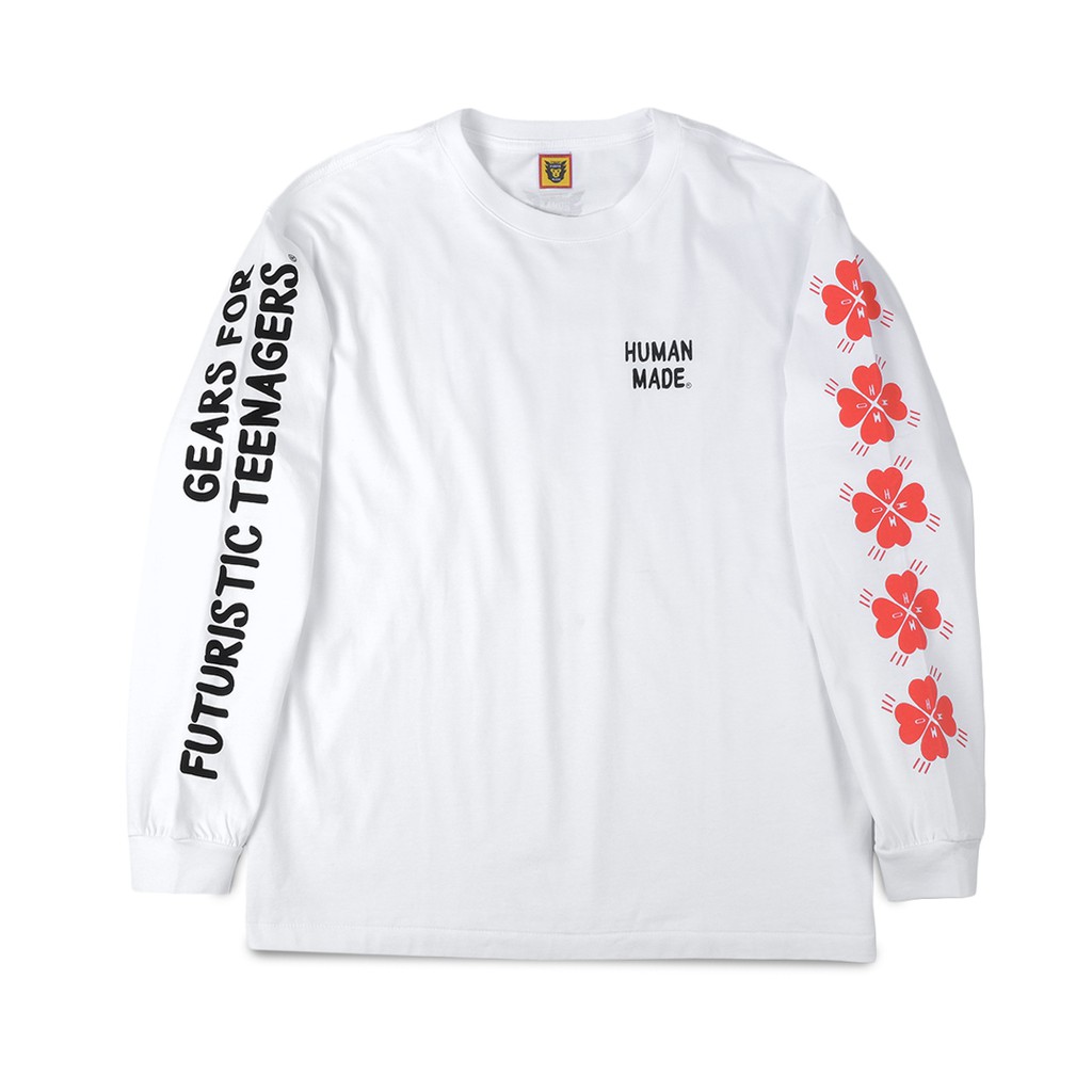 Human Made Logo Arm Long Sleeve T-Shirt White