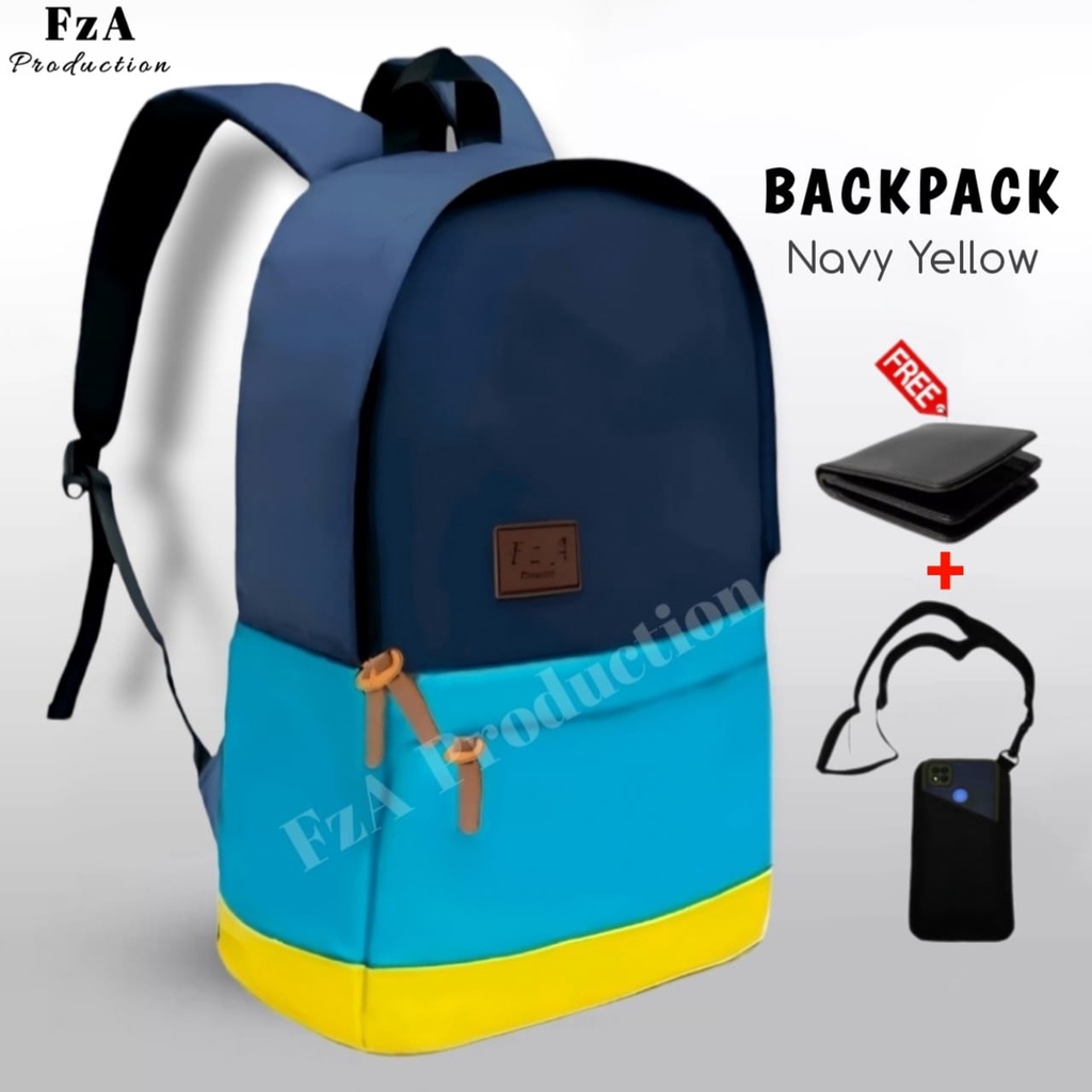 Tas Ransel Distro Kasual Pria Wanita Tas Ransel Laptop Tas Punggung Backpack Original FzA Free Dompet Sakko HP