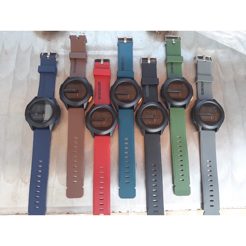 Cod Jam Tangan Pria Quicksilver Digital Karet Strap Rubber Dikirim Jakarta M154