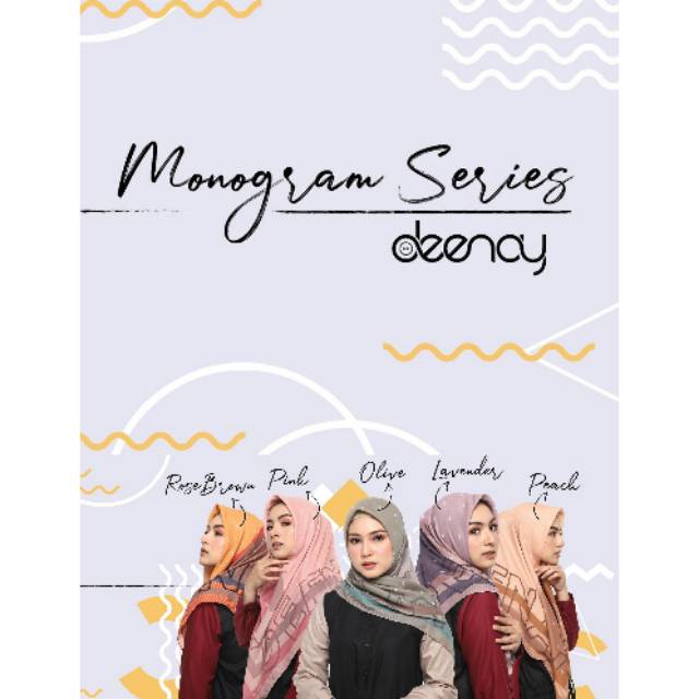 Deenay Monogram series - hijab voal printed scarf