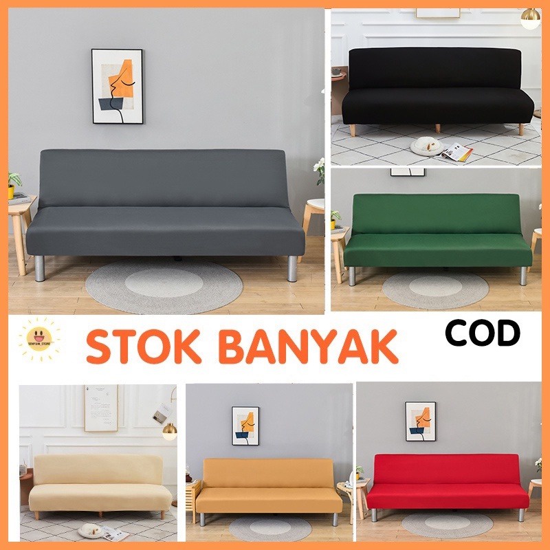 Cover Sofa Bed Sarung Sofa Bed SOFA COVER ELASTIS Tahan Kotoran Motif Polos