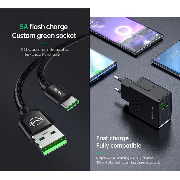 Mcdodo VOOC Type C Travel Charger Set 22.5W 5A