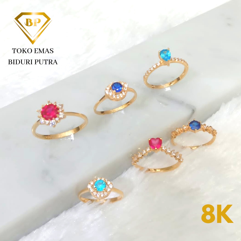 CINCIN VARIASI MATA PERHIASAN EMAS ASLI KADAR 8K/375 toko emas biduri putra