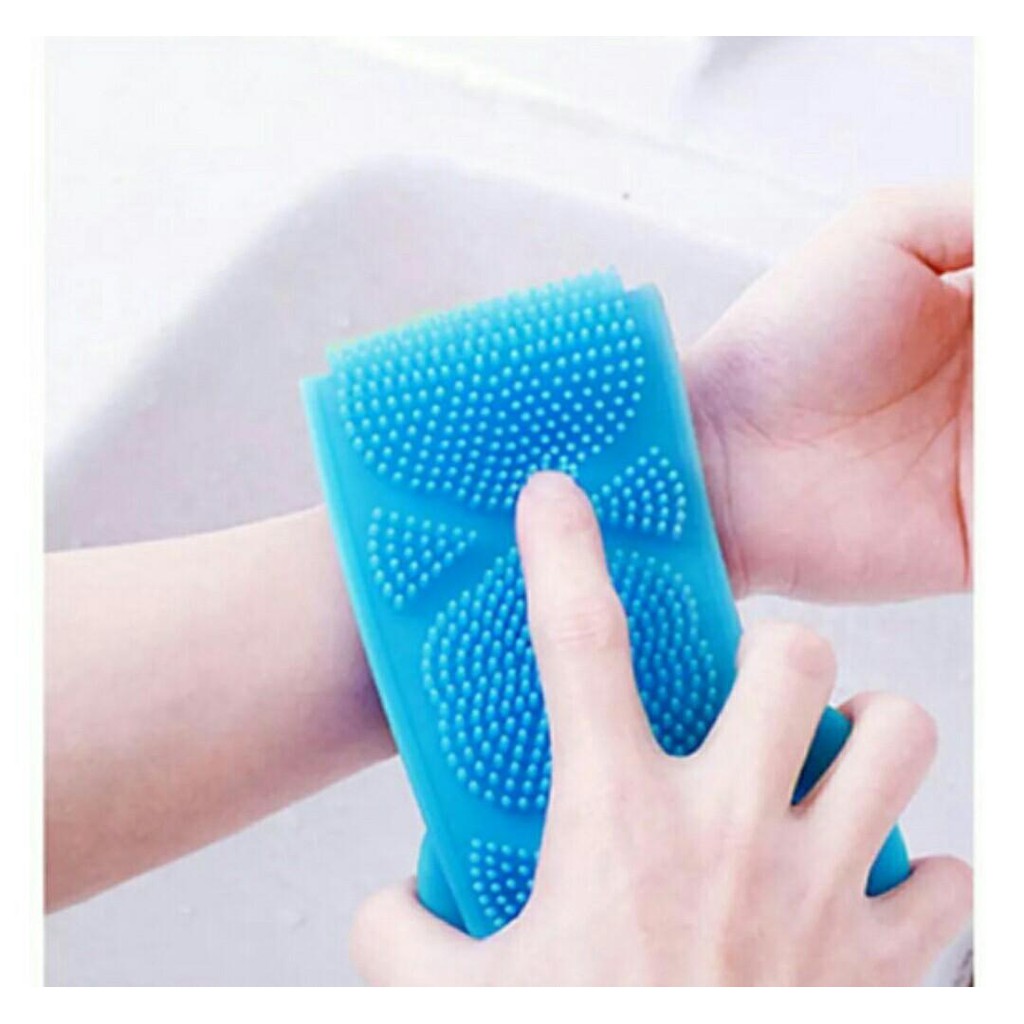 Sikat Punggung Silikon / Alat Gosok Punggung / Sikat Mandi Silikon / Sikat Badan Silikon - Sikat Pembersih Badan Silikon 2 Sisi - Sikat Punggung Silikon Mandi - Silicone Scrubber