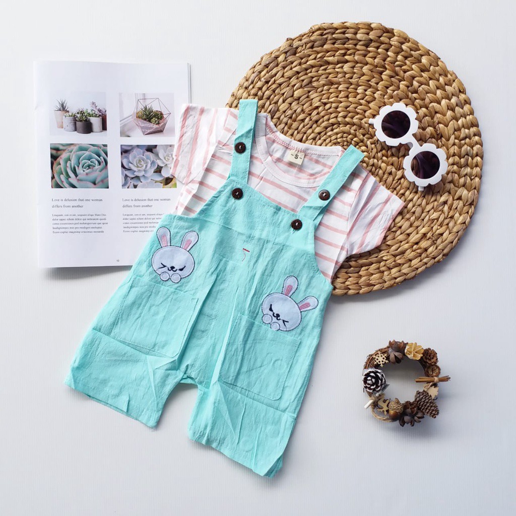 LittleAaron ANSOP TWINSIE BUNNY 24 EBV Baju Anak Laki Laki Perempuan Import Model Jumpsuit Overal