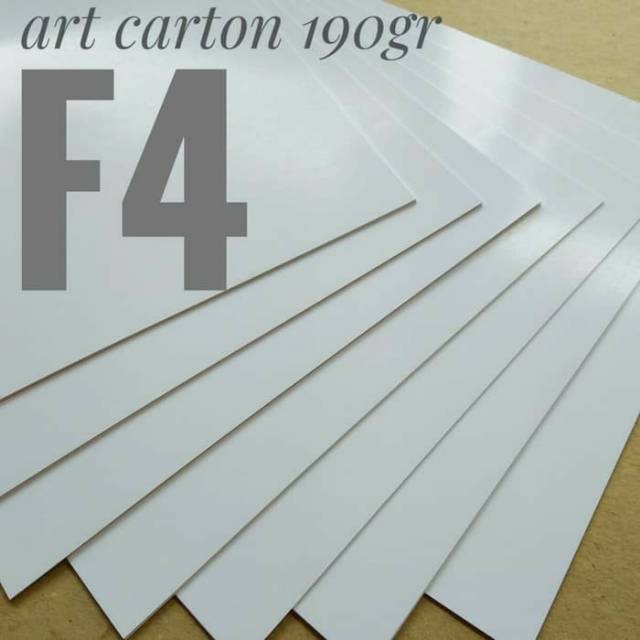 

( 50 Lembar ) Kertas Art Carton 190 Gsm / Karton Glossy Uk F4 / Folio 21.5 cm x 33 cm