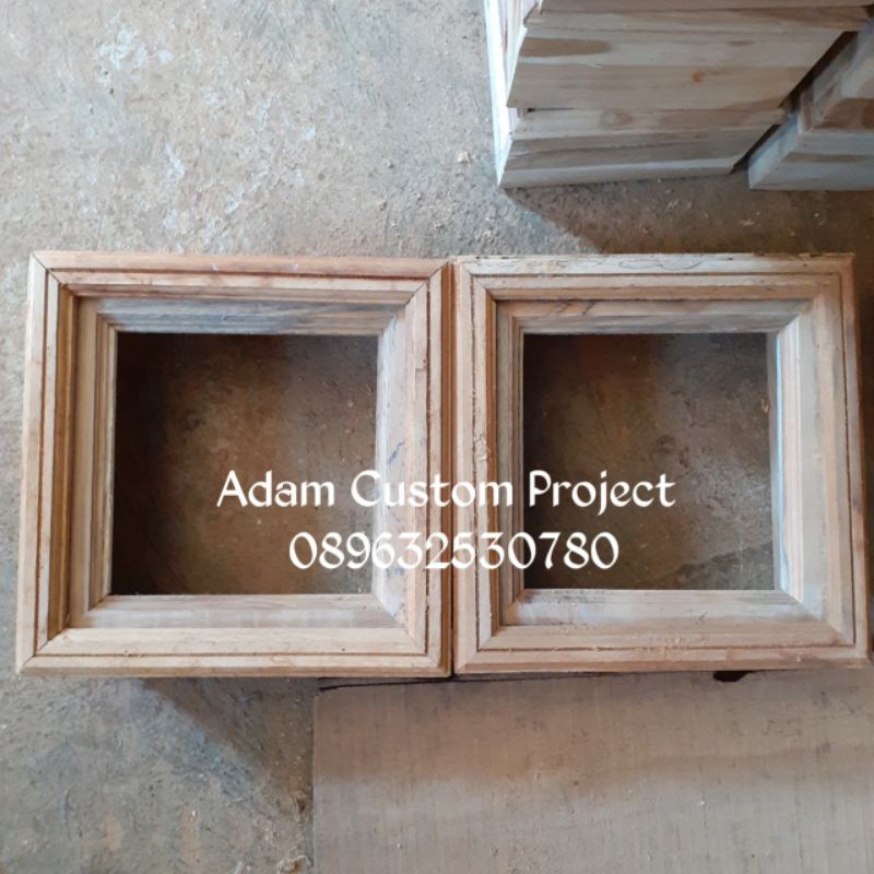 Loster Kayu Jati Dobel Lis Kotak 24 x 24