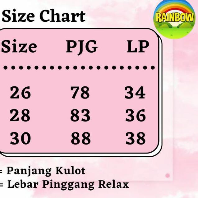 ► Celana Kulot Anak Perempuan Remaja/Tanggung usia 8-15 th Kulot Andin by Rainbow, Katun Cigaret ☉