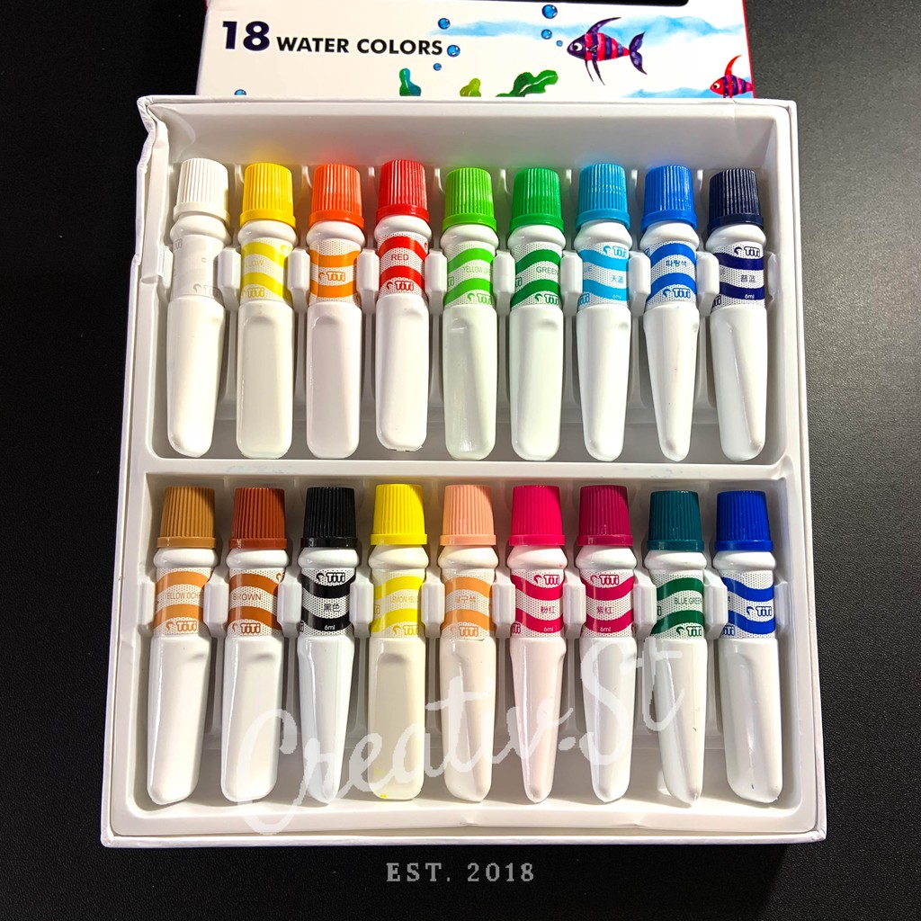 

JOYKO Cat Air Watercolor 18 Warna 6 Ml Set Paint Lukis Water Color