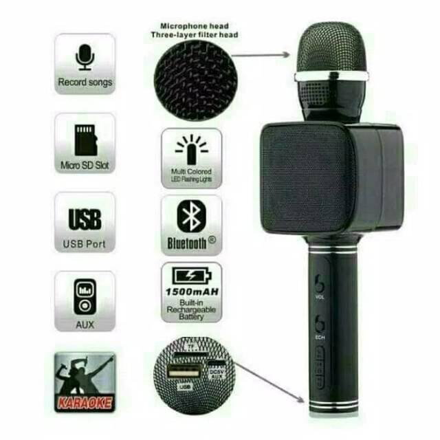 Mic bluetooth YS 68 original/mic smule ys68/mic karaoke/mic ktv