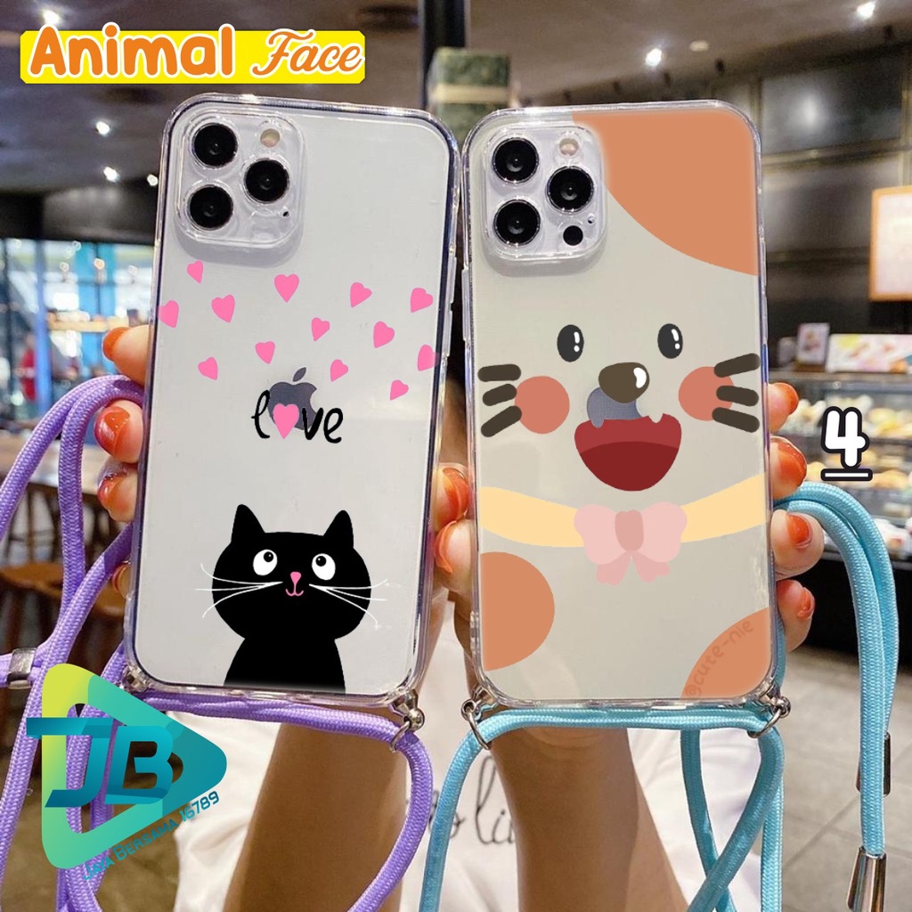 SOFTCASE SLINGCASE LANYARD BENING ANIMAL FACE INFINIX NOTE 8 HOT 9 PLAY X680 X682 10 LITE JB4840