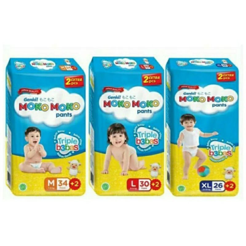 Genki Mokomoko Pants S/M/L/XL Jumbo / Popok Bayi Mokomoko