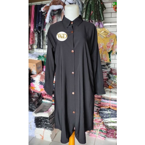 TUNIK,LONG TUNIK POLOS HITAM PUTIH TUNIK KASIBO BAJU MUSLIM HIJAB