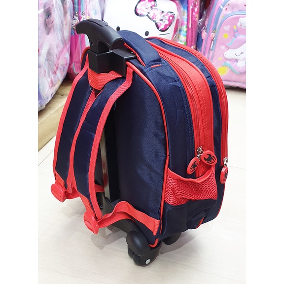 PROMO Tas Sekolah Trolley Roda Dorong Anak TK Gambar SuperHerro Body 3D TIMBUL Import