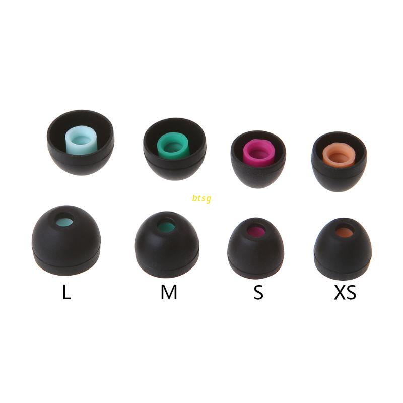 btsg 4 Pairs(XS/S/M/L) Soft Silicone Ear Pads Earphone Eartips Suit for 90% In-ear Earbuds Cover Accessories for Sony Headphone