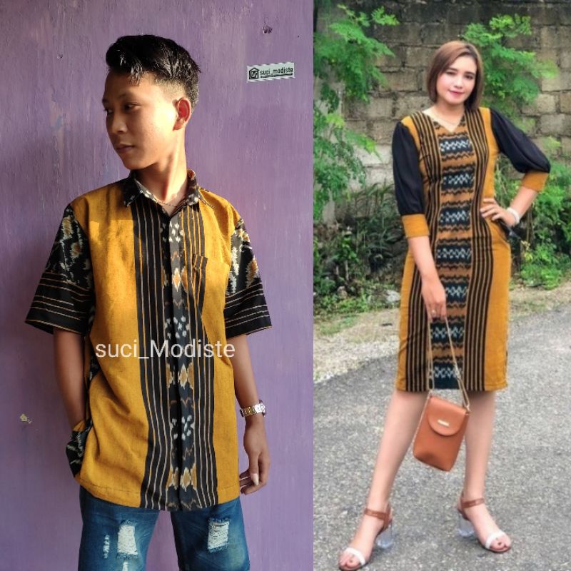 set couple baju tenun - baju tenun keluarga - baju tenun pesta - baju tenun kantor -set couple baju 