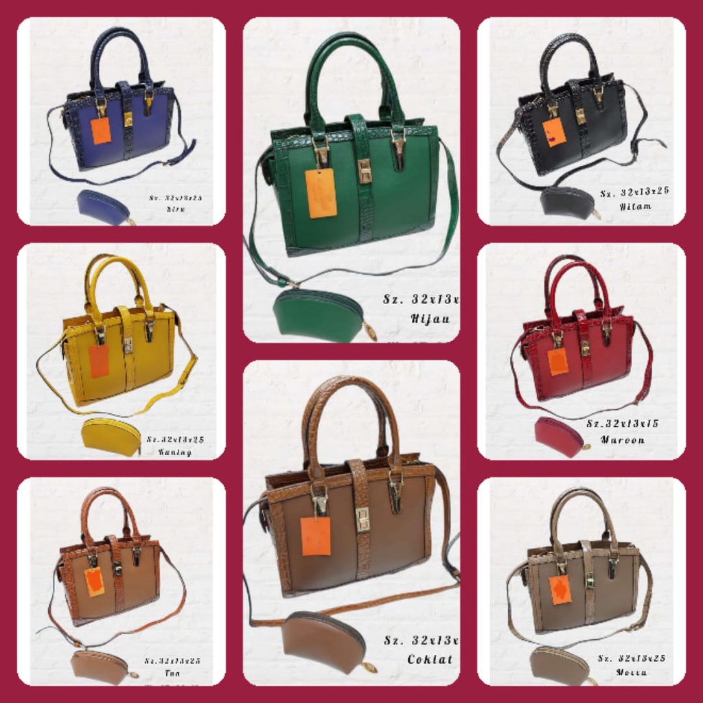 Tas Selempang Wanita Fashion Handbag Tas Kerja Wanita Import Selempang Cewek Slingbag Croco Bag Mewah