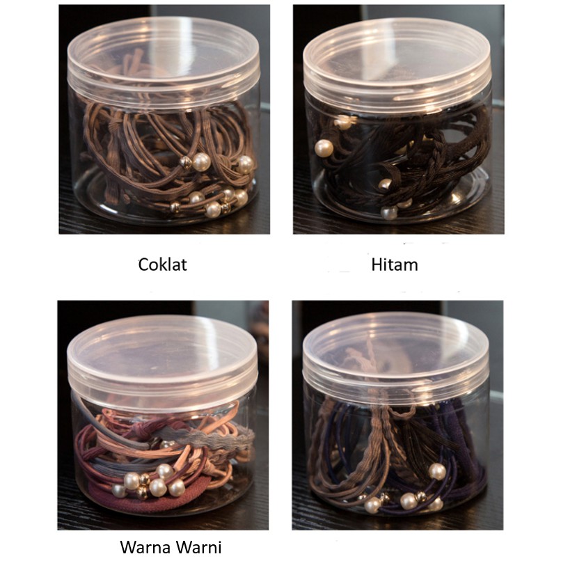 Gratis Ongkir - F519 Ikat Rambut 12 in 1 (FREE BOX) / Set Ikat Rambut Simple / Kunciran Rambut-5