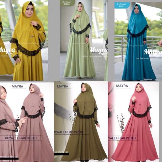 MAYRA syari set gamis dress maxi longdress busui XL royale