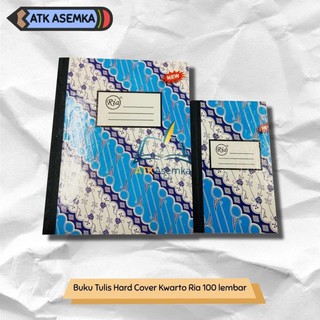 Jual Buku Tulis Hard Cover Kwarto Ria 100 Lembar / Lbr / Kuarto Atk ...