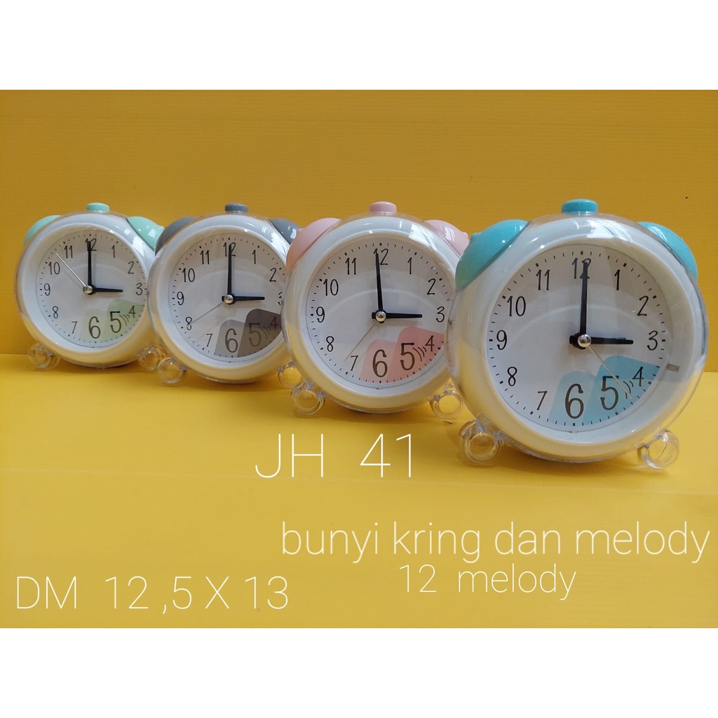 Jam Beker Weker Alarm Mini Model Bulat Sweep Movenment Bunyi Keras JH41