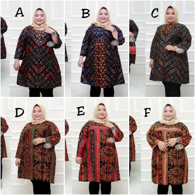 Tunik super jumbo LD 140 PB 92.motif songket bunga ungkel.resleting belakang.big size.XXXXL 4L 5L 6L