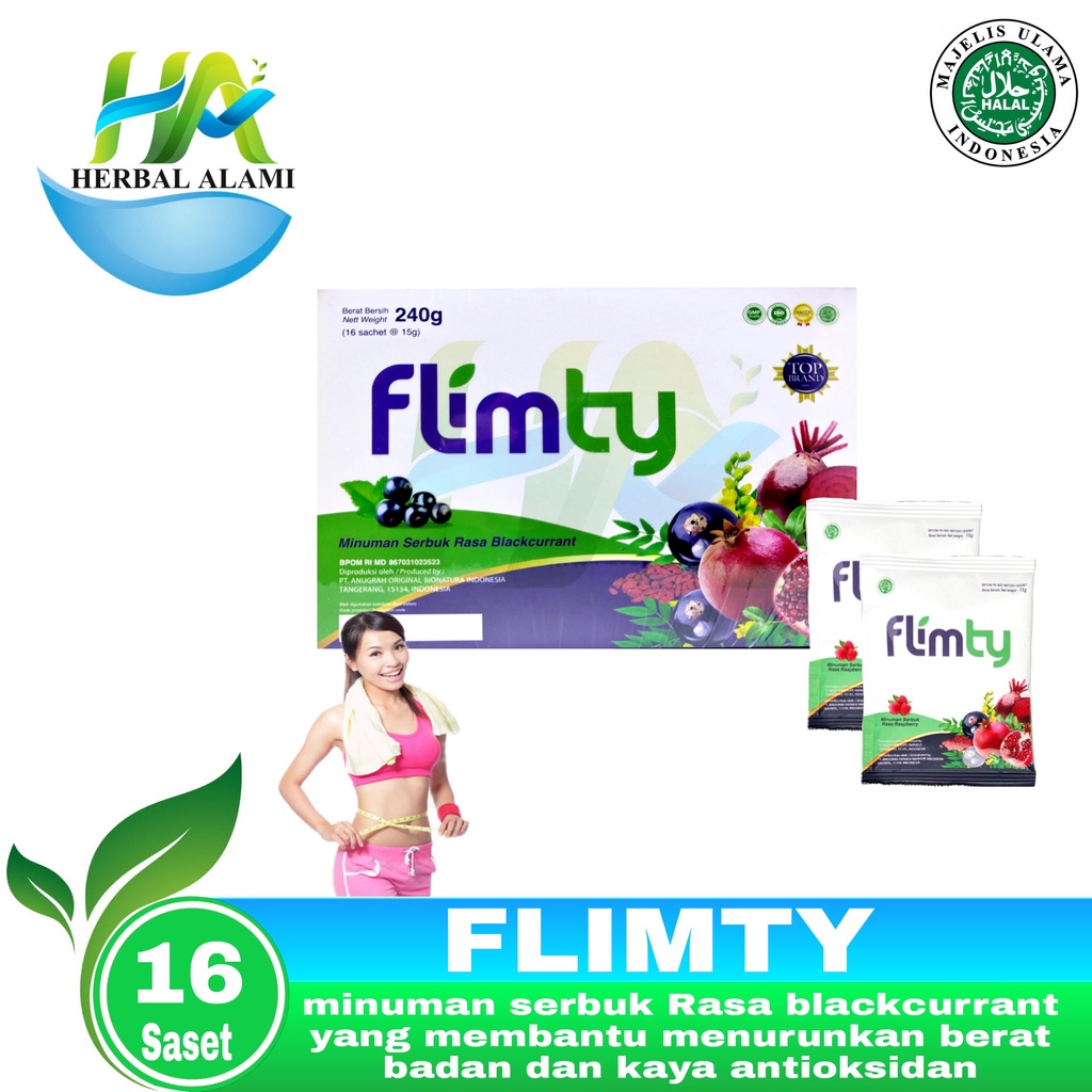 Flimty Original Fiber Rasa Blackcurrant Minuman Pelangsing