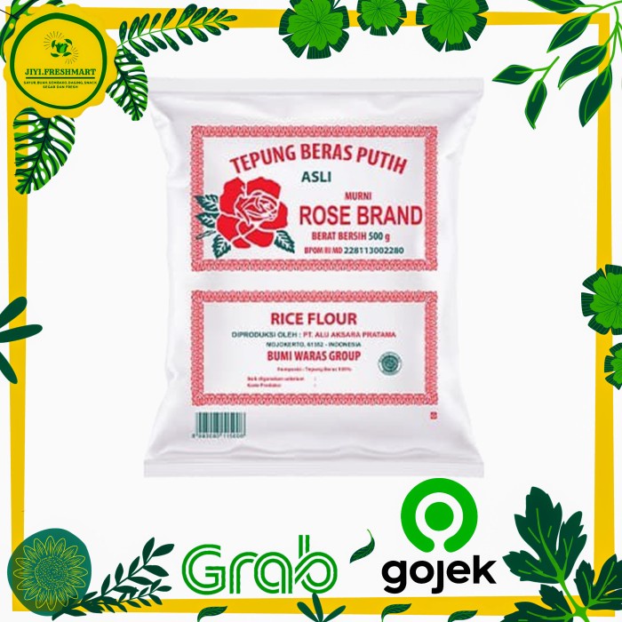 

Ketan-Beras-Tepung- Tepung Beras Rose Brand - 1 Pack (500 Gr) -Tepung-Beras-Ketan.