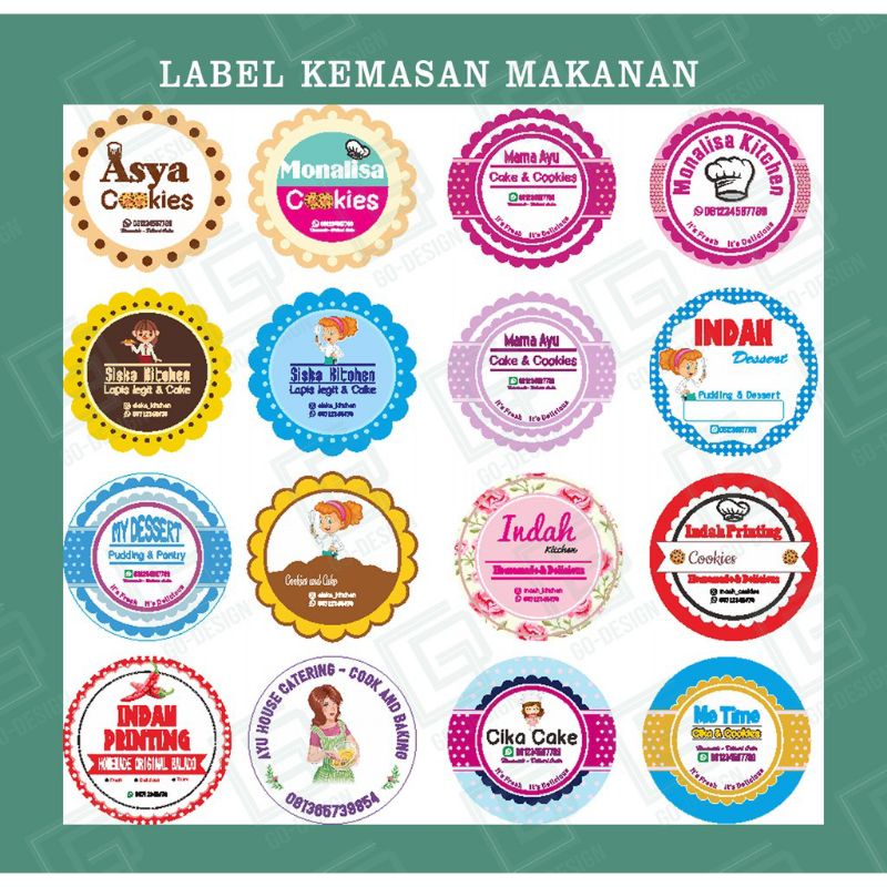 

cetak stiker/Label bulat/Label nama/Label makanan/toples kemasan