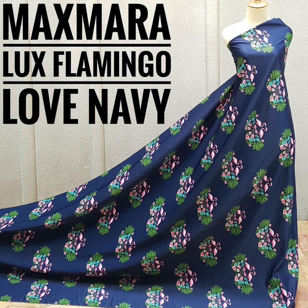 Kain Meteran Maxmara Lux Flamingo Love Navy (0.5M)